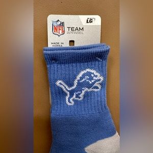 NEW Detroit Lions Socks NFL Team Apparel Blue Large NWT